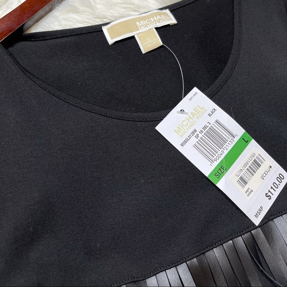 Michael Kors Black Sleeveless Long Fringe Tank - Picture 4 of 5